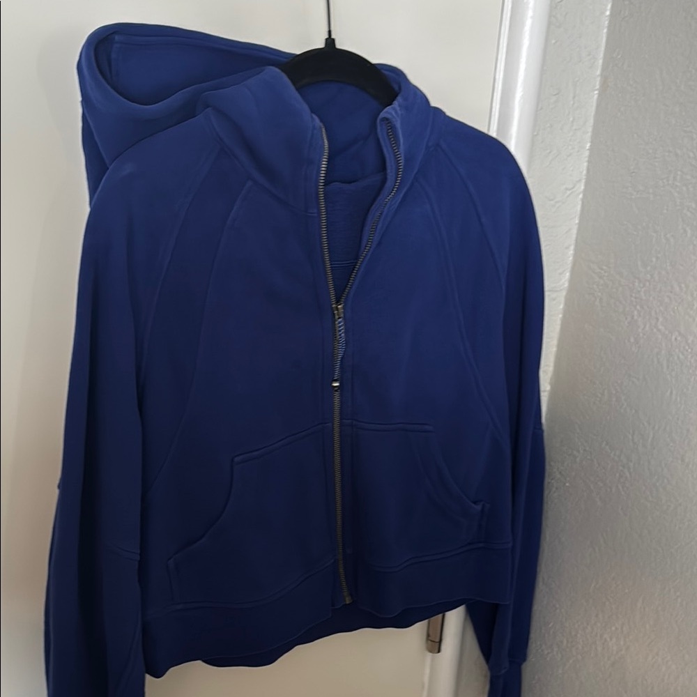 Blue Lululemon Women's Cropped Scuba Jacket